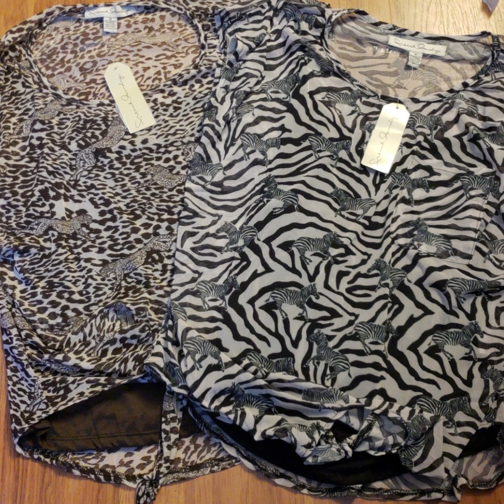 2 womens 2-layer sheer top and Cami